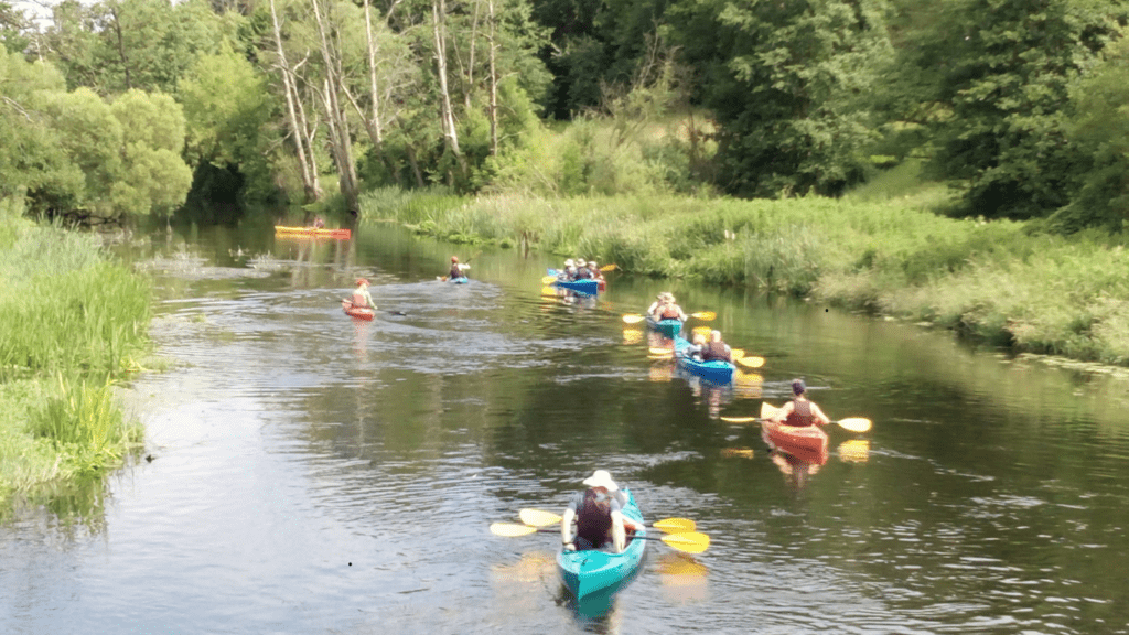 szyk płynięcia kajakiem